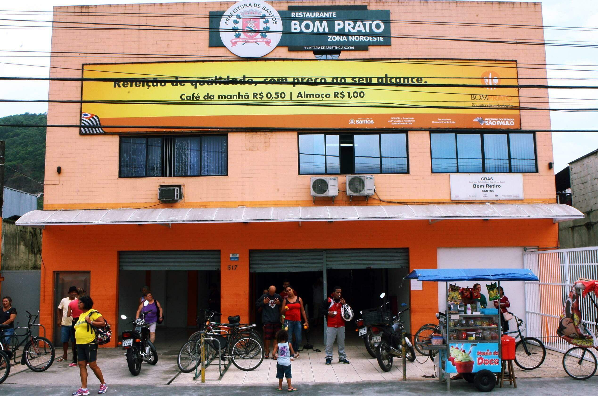 Furto de fios na área externa deixou unidade do Bom Prato, em Santos, sem luz