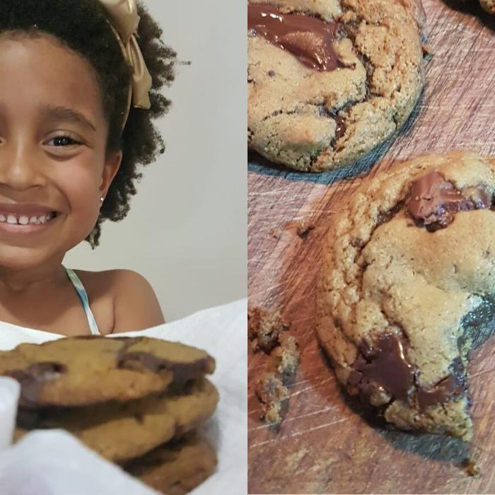 Bettina Cipriano, de quatro anos, decidiu abrir uma loja virtual de cookies em meio à pandemia