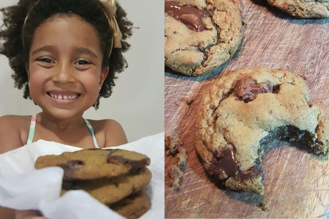 Bettina Cipriano, de quatro anos, decidiu abrir uma loja virtual de cookies em meio à pandemia