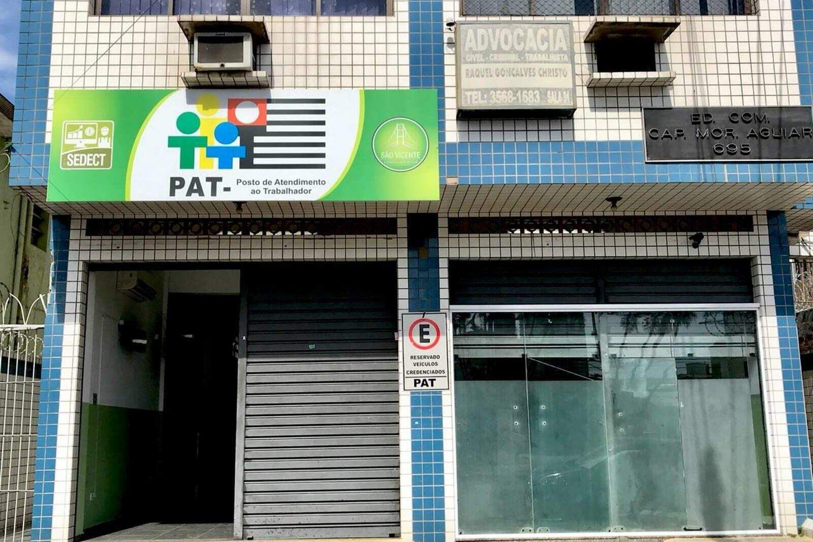 A agência do PAT de São Vicente fica na Avenida Capitão-Mor Aguiar, 695, Centro