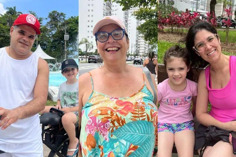 José Carlos, Cláudia e Maria Lucia (à direita) esbanjaram otimismo na Praça das Bandeiras