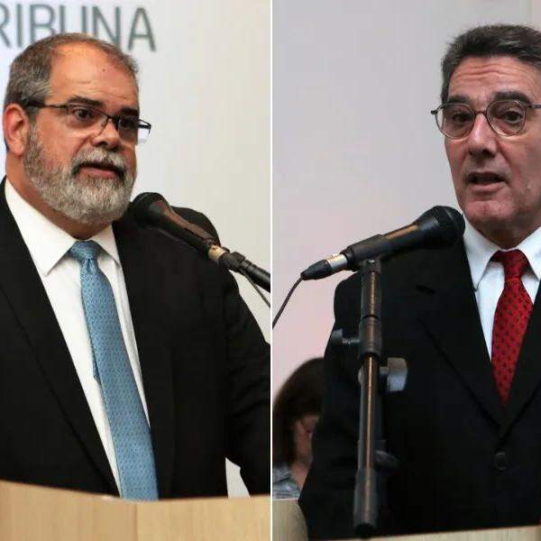 Presidente do Conselho Federal de Odontologia (CFO), Juliano do Vale, e do Conselho de Odontologia de São Paulo (Crosp), Braz Antunes Mattos Neto