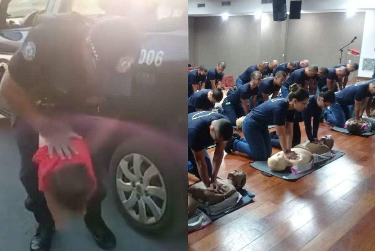 Guarda Civil usou a Manobra de Heimlich para salvar a criança engasgada