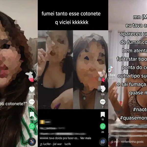 Prática de vídeos mostrando o uso do cotonete como cigarro tem crescido