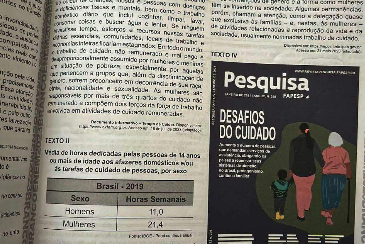 Reprodução de trecho da prova circula nas redes sociais e em grupos do WhatsApp