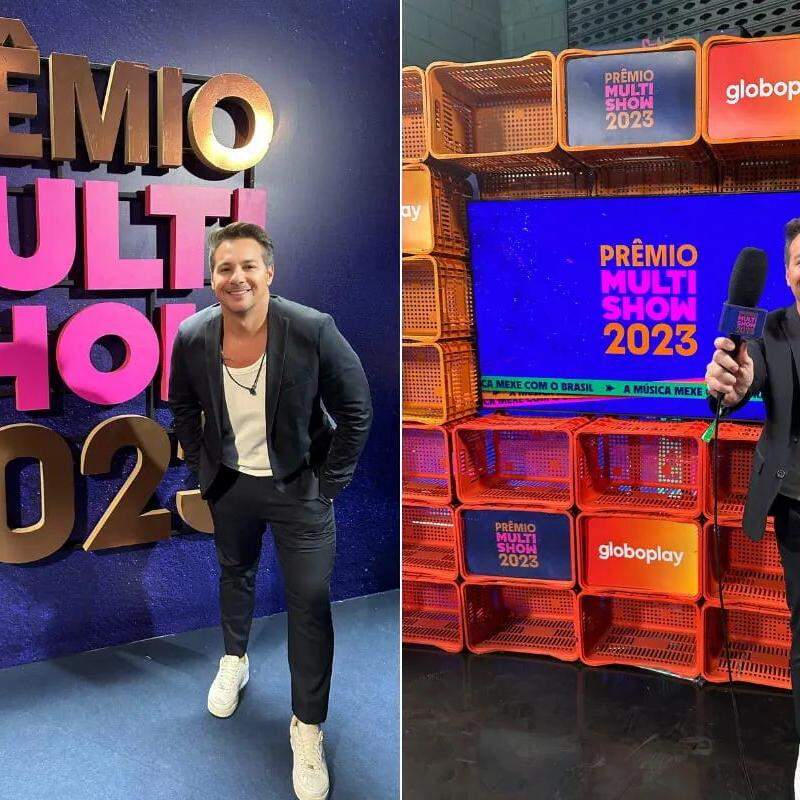 O jornalista compareceu à premiação dos maiores artistas da música brasileira