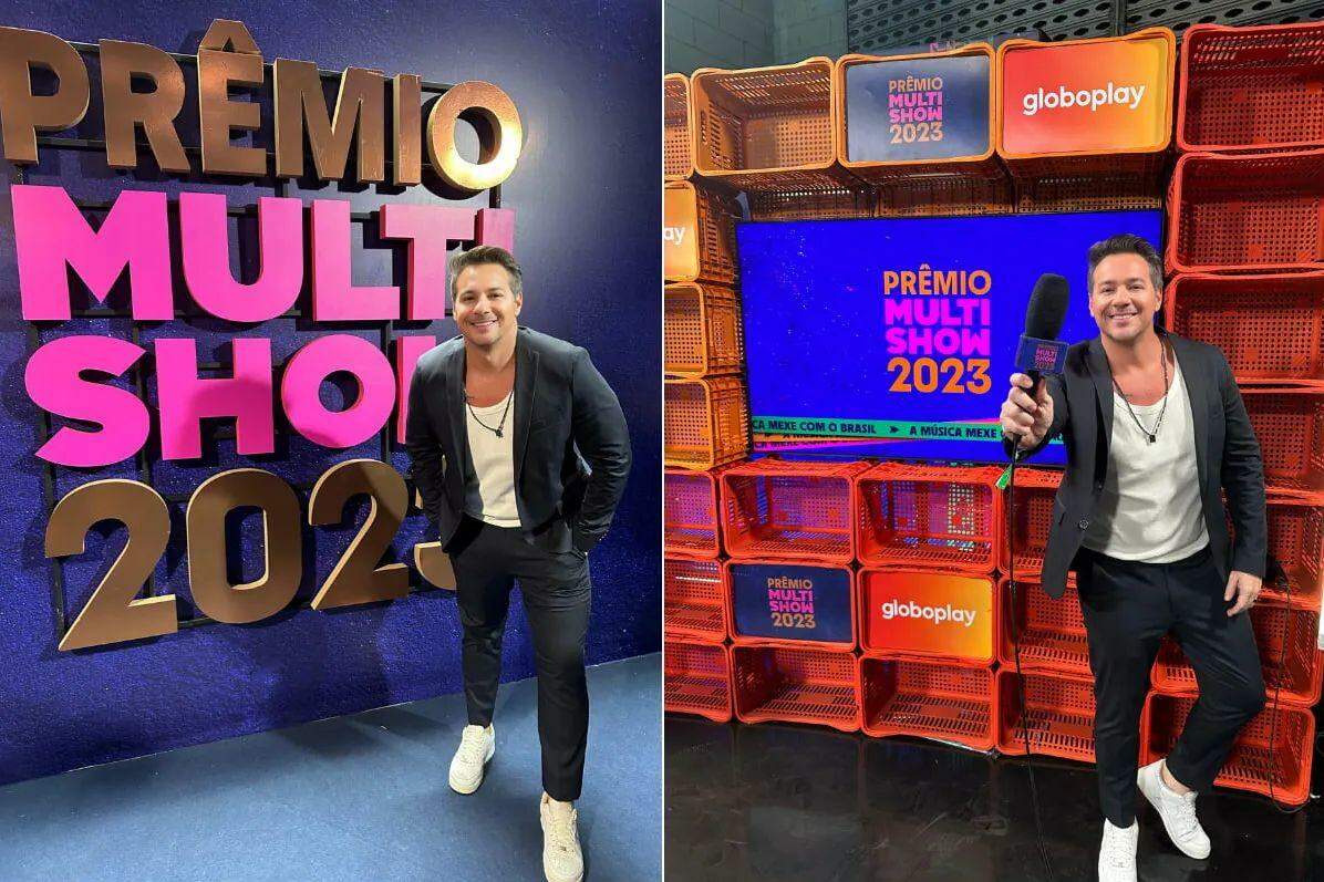 O jornalista compareceu à premiação dos maiores artistas da música brasileira
