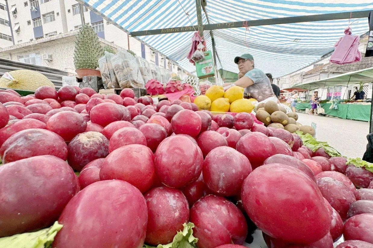 Clientes acrescentam que, por ser dezembro, itens de época ficaram mais caros. Feirante contesta, dizendo que tudo subiu a partir da pandemia