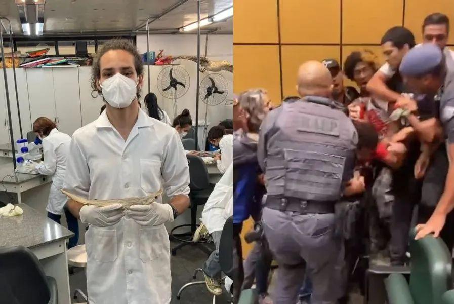 Estudante da Unifesp também foi um dos agredidos pela PM durante a votação