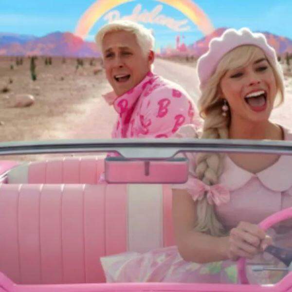 Margot Robbie e Ryan Gosling em “Barbie”, de Greta Gerwig