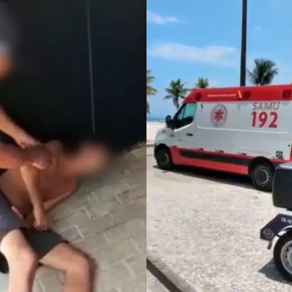 O momento em que o guarda socorre a vítima