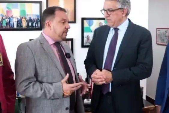 Márcio Cabeça, prefeito de Mongaguá, teve audiência em Brasília com o ministro das Relações Institucionais, Alexandre Padilha