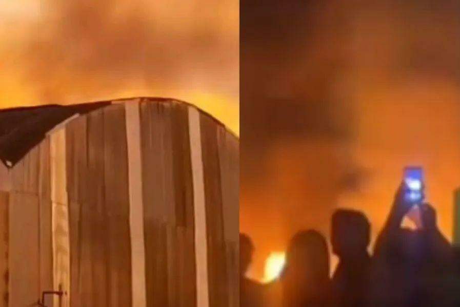 Incêndio foi combatido em menos de dez minutos por cinco viaturas dos Bombeiros