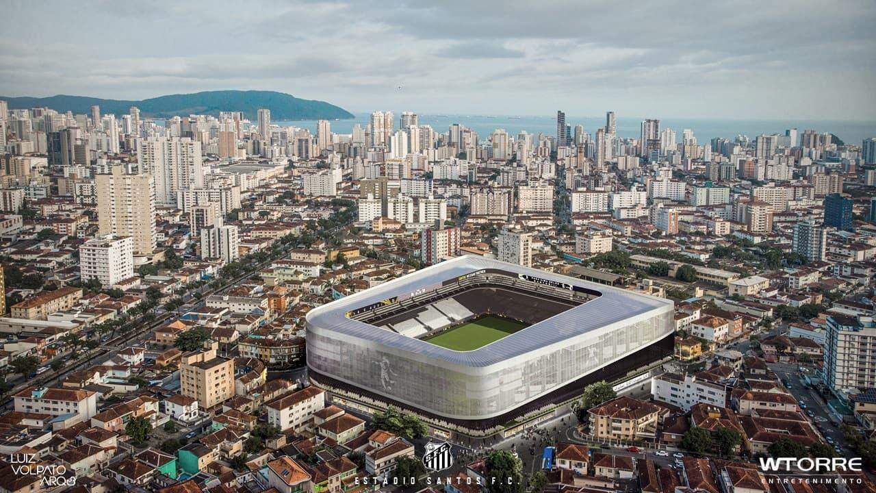 O projeto da Nova Vila Belmiro prevê uma arena moderna, com capacidade para 30 mil torcedores (Divulgação)