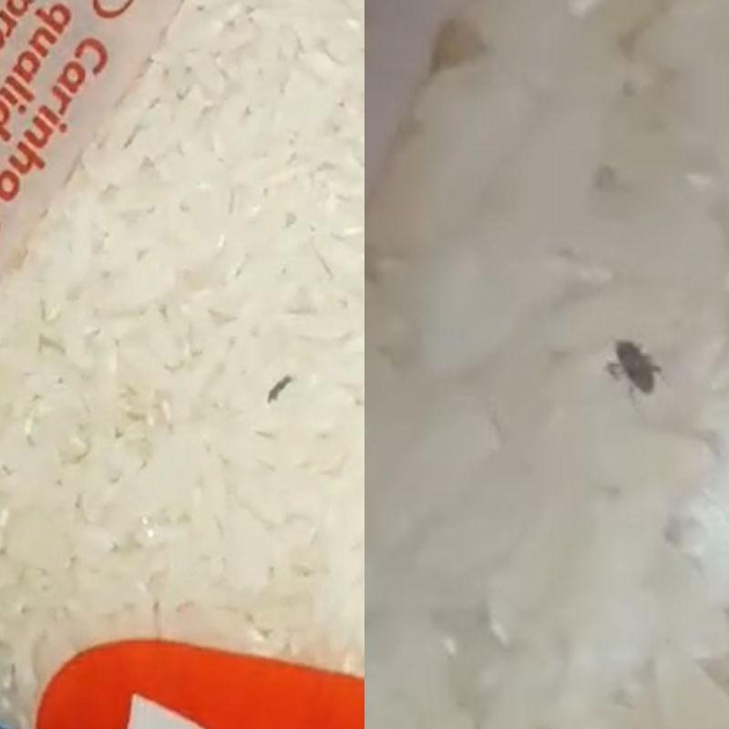 Autônomo Rafael da Silva Franco, de 26 anos, encontrou insetos vivos dentro de pacotes de arroz comprado em supermercado de Guarujá, no litoral de São Paulo