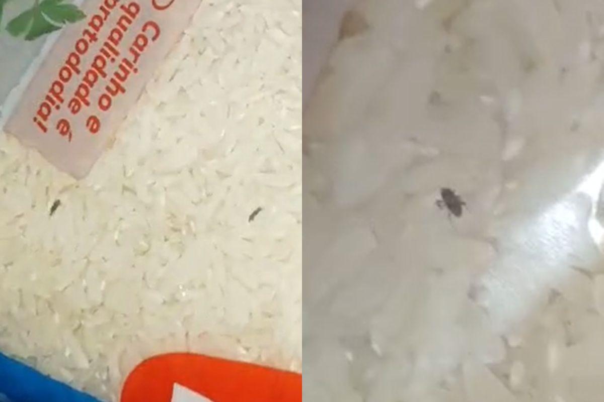 Autônomo Rafael da Silva Franco, de 26 anos, encontrou insetos vivos dentro de pacotes de arroz comprado em supermercado de Guarujá, no litoral de São Paulo