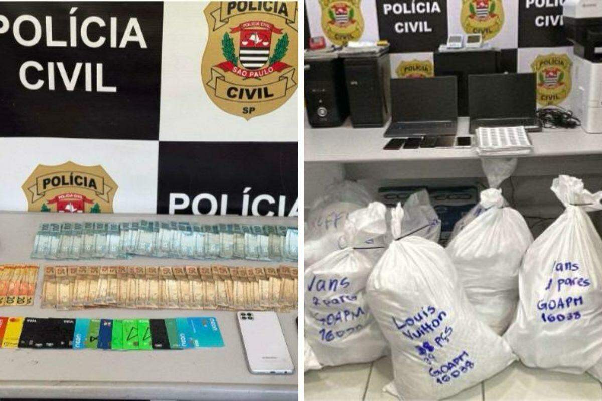 Diversos celulares, eletrônicos e porções de drogas foram apreendidas durante a operação