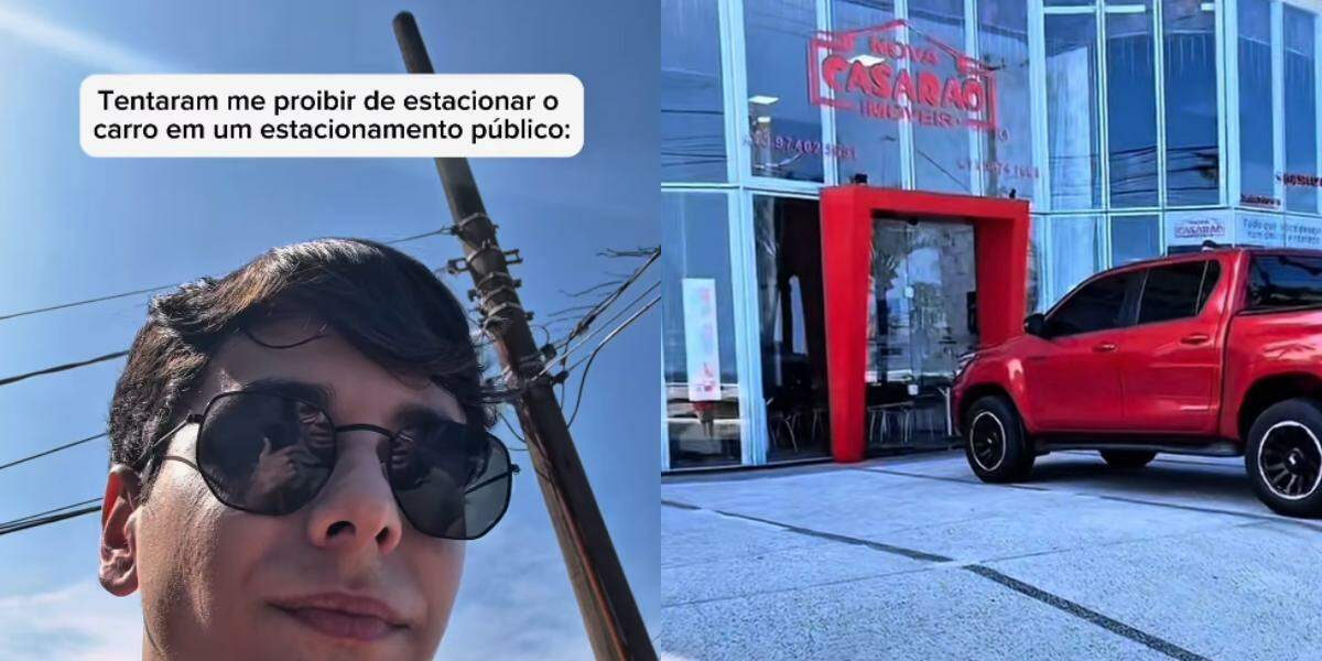 O homem cobrou o comerciante, afirmando que estava amparado pela lei ao estacionar o veículo naquele local
