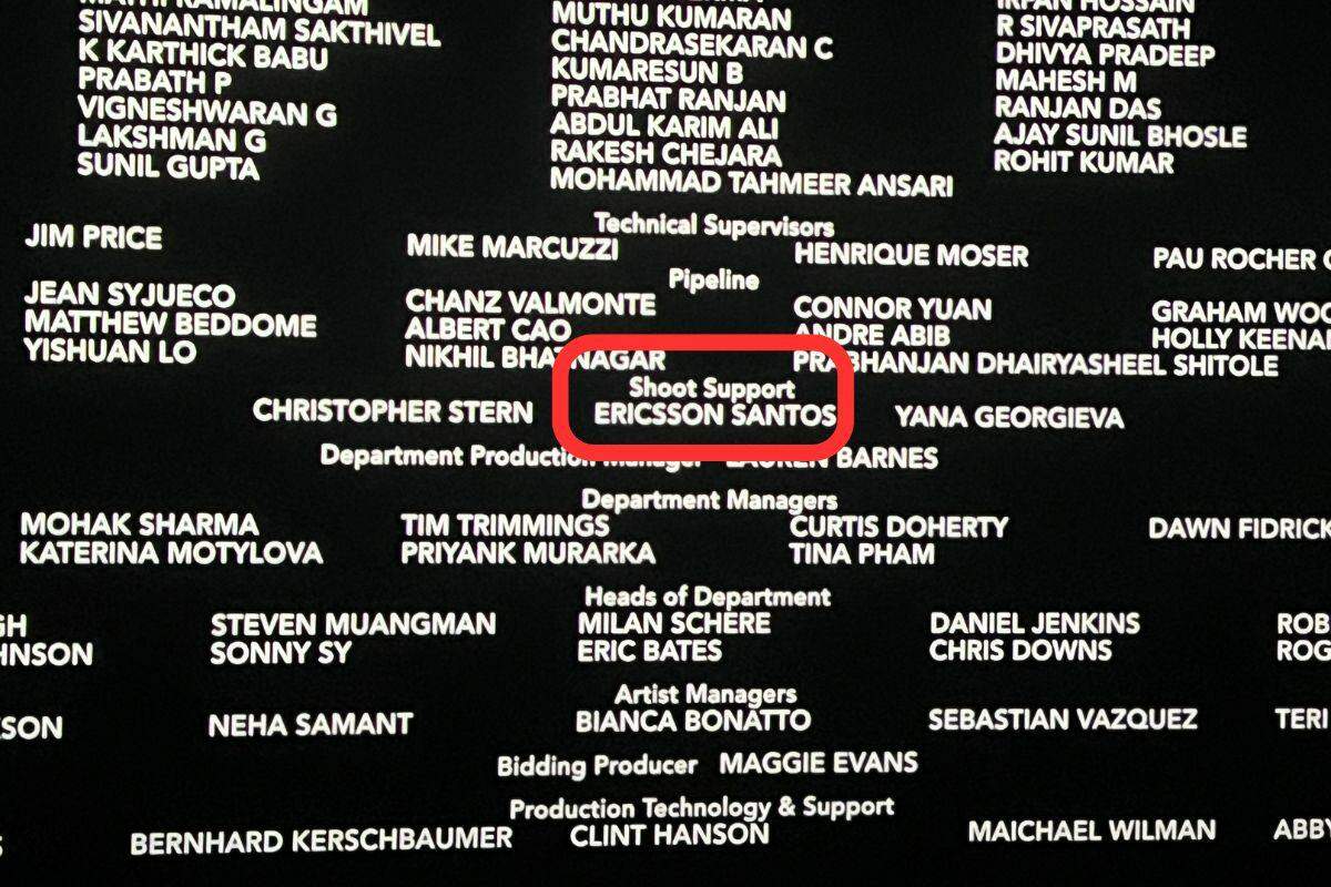 O Vicentino ficou emocionado quando seu nome apareceu no letreiro do filme (Arquivo Pessoal)