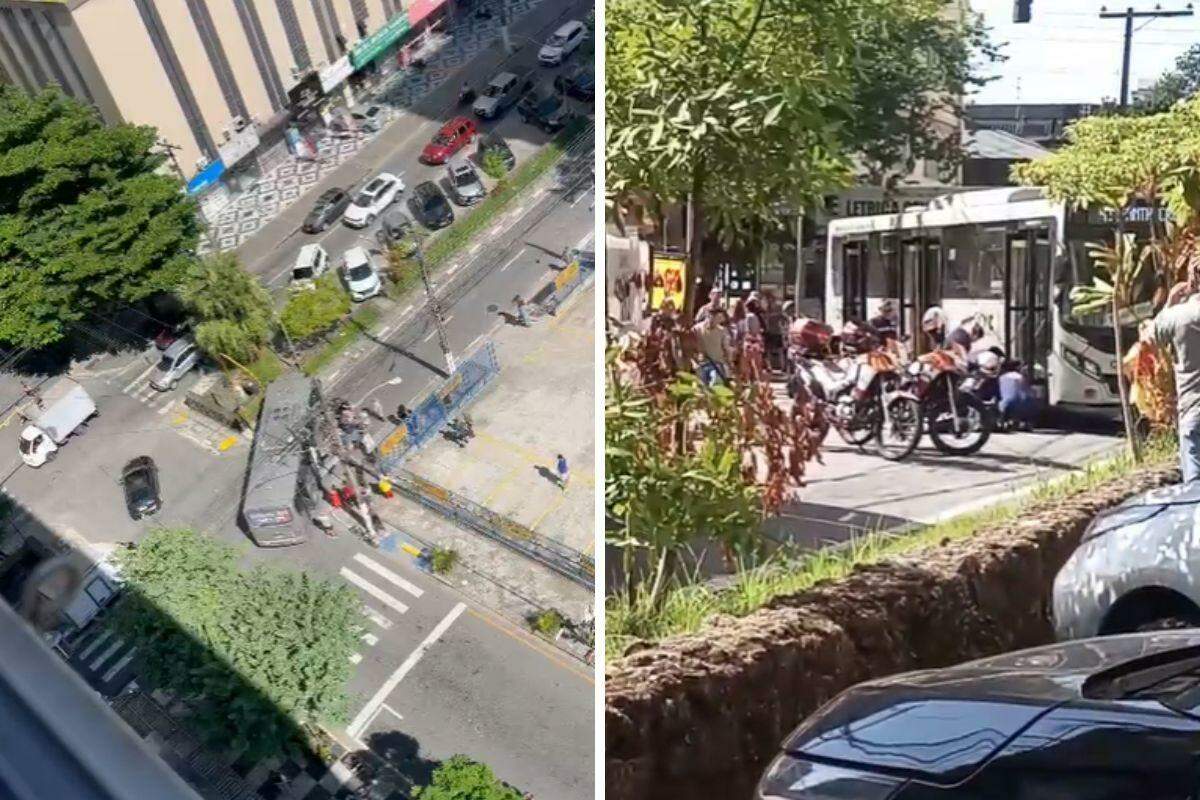 O ônibus municipal atropelou as mulheres na Avenida Leomil (Reprodução)
