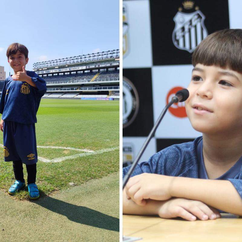 Cauã Henrique, de 8 anos, revelou seu talento para o futebol desde muito cedo.