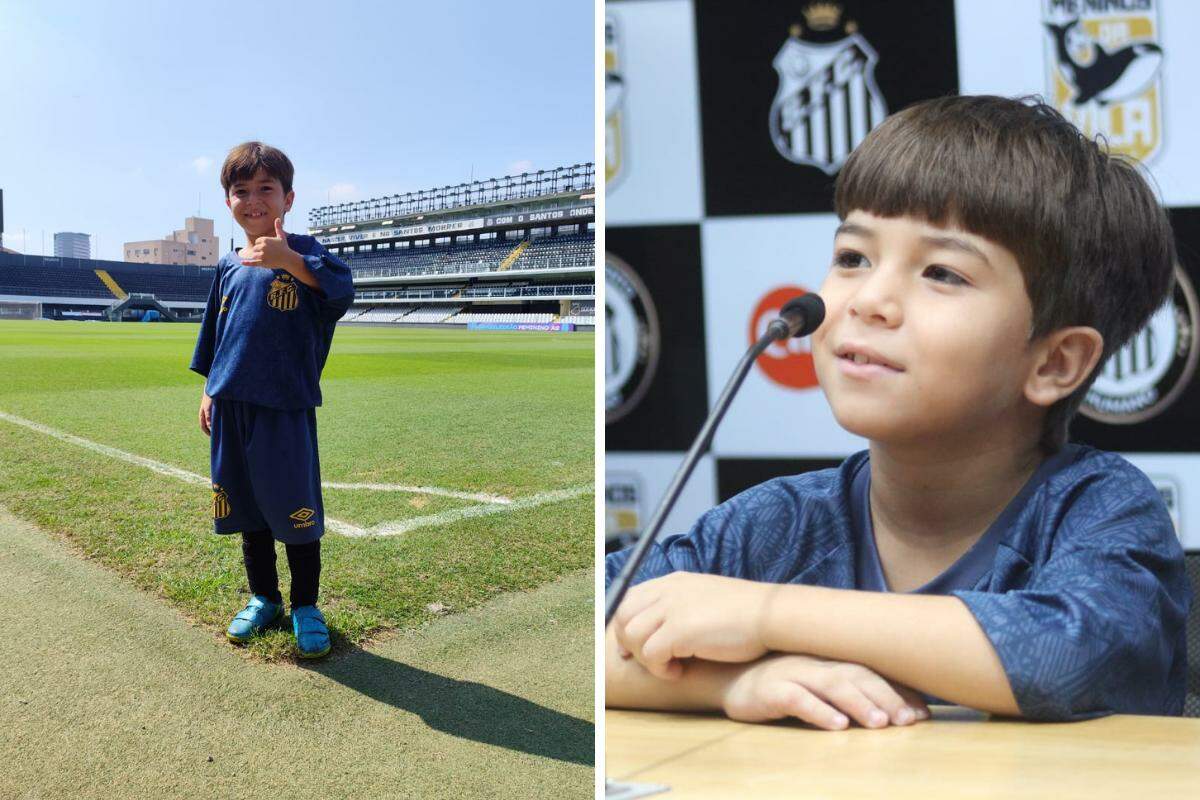 Cauã Henrique, de 8 anos, revelou seu talento para o futebol desde muito cedo.
