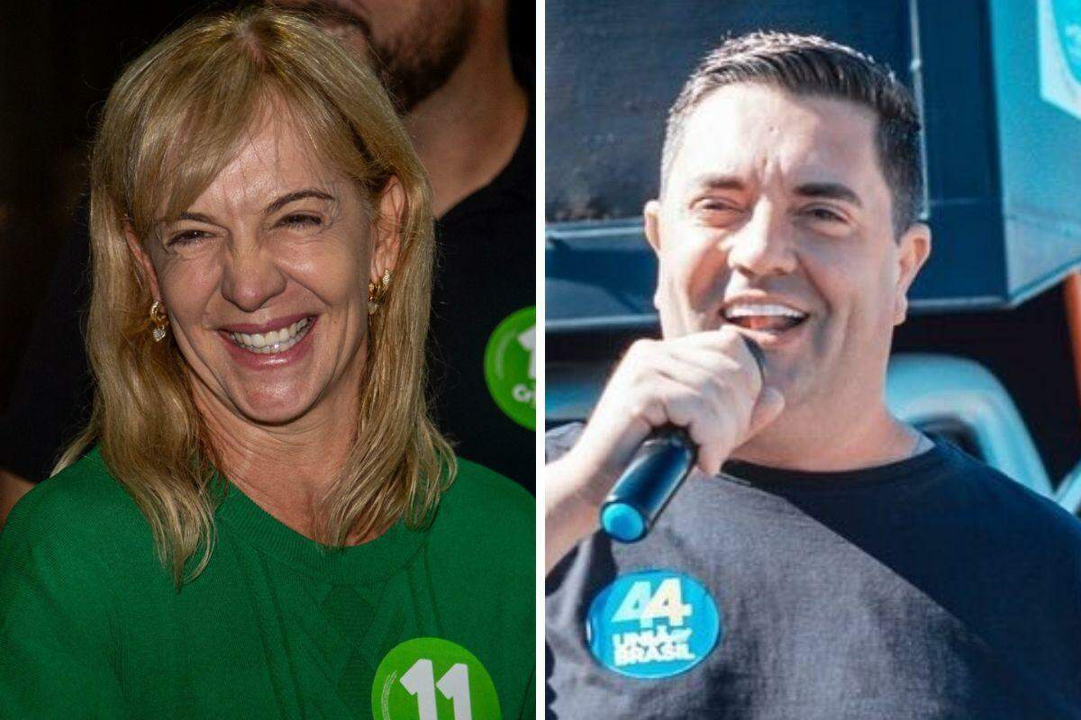 Candidaturas: Cristina Wiazowski (à esquerda) disputa Prefeitura pelo Progressistas e Rodrigo Cardoso Biagioni, o Casa Branca, é concorrente pelo União (Reprodução/Redes Sociais)