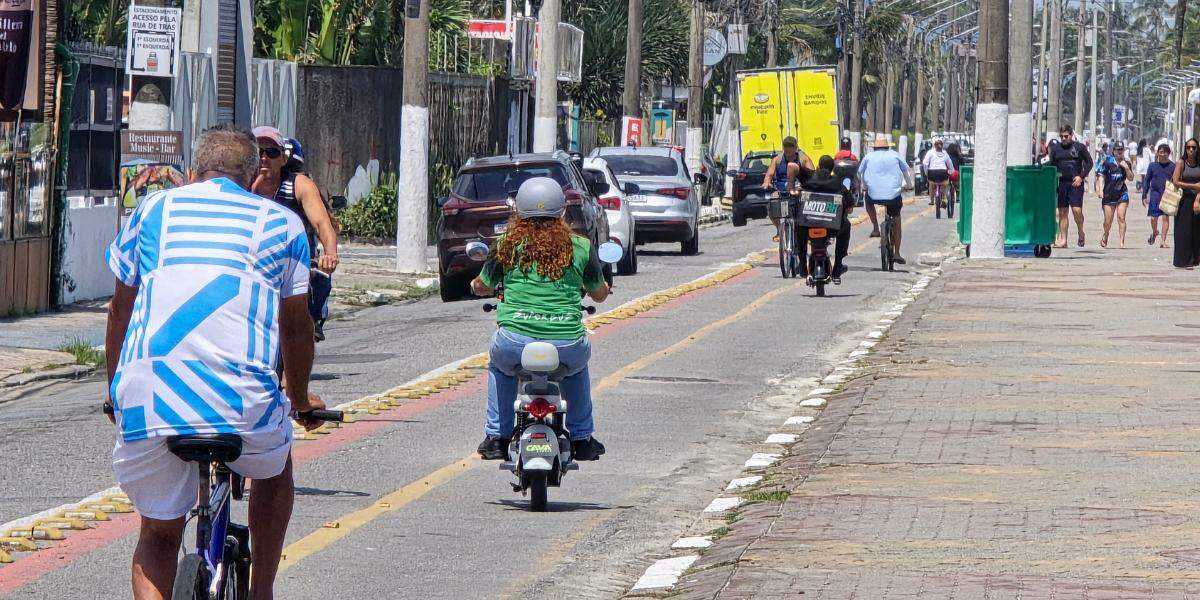 Guarujá estuda colocar radares portáteis para fiscalizar veículos elétricos nas ciclovias da cidade