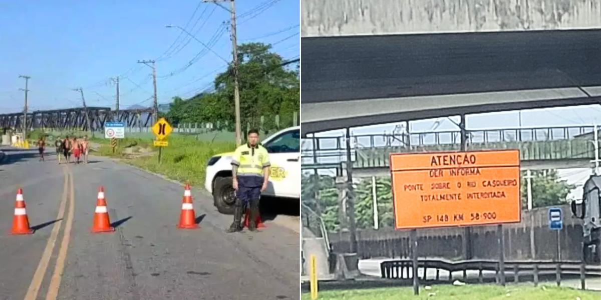 As obras de recuperação da ponte entre Santos e Cubatão tiveram início em maio