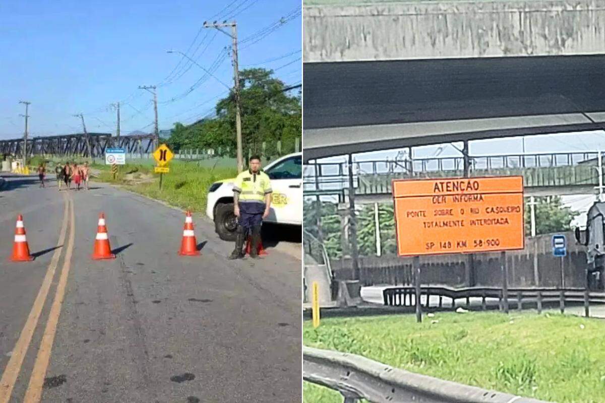 As obras de recuperação da ponte entre Santos e Cubatão tiveram início em maio
