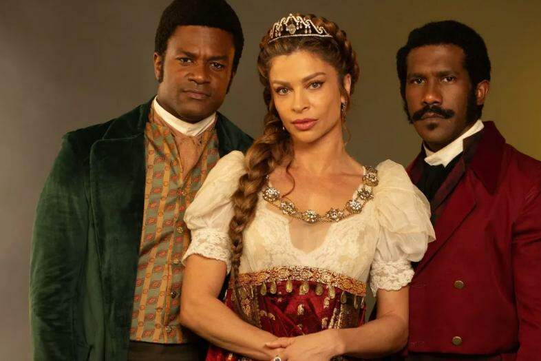 Davi Júnior, Grazi Massafera e André Luiz Miranda na novela "Dona Beja"