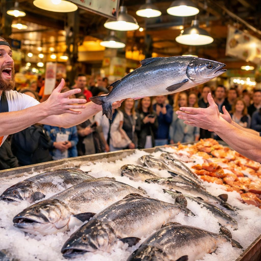 Peixe voando, caixa faturando