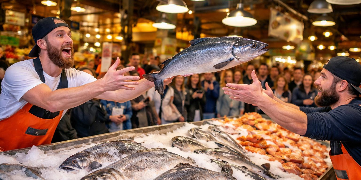 Peixe voando, caixa faturando