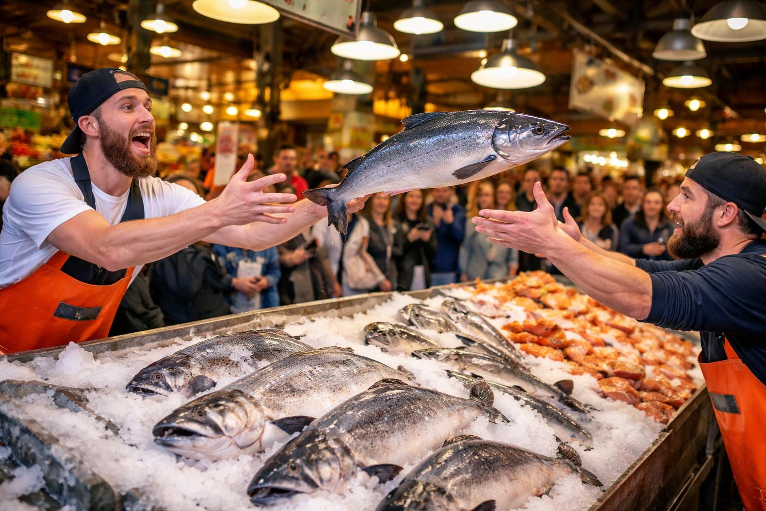 Peixe voando, caixa faturando