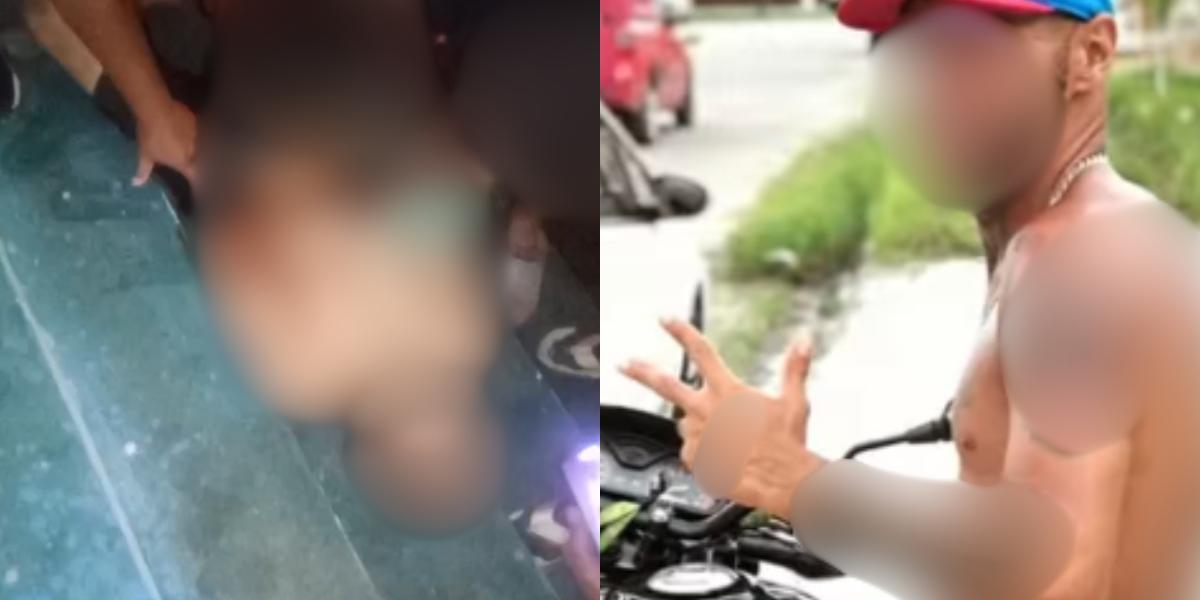 À esquerda, mostra o homem que foi executado, e a direita, mostra o autor do crime (Reprodução)