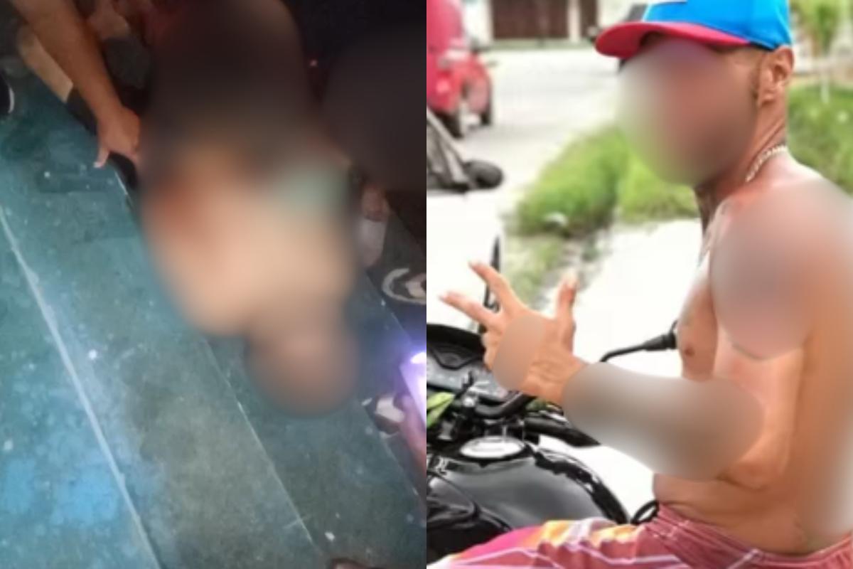 À esquerda, mostra o homem que foi executado, e a direita, mostra o autor do crime (Reprodução)