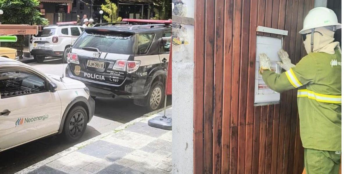 Dono de estúdio é detido após suspeita de furto de energia no Centro do Guarujá