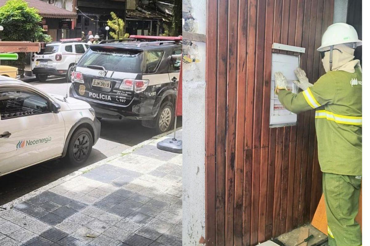 Dono de estúdio é detido após suspeita de furto de energia no Centro do Guarujá