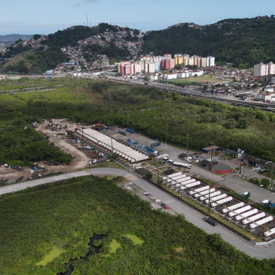 Área de 242 mil metros quadrados fica na Avenida Augusto Barata, entre os bairros Alemoa e Saboó, em Santos; projeto para o local inclui pátio regulador para 460 caminhões