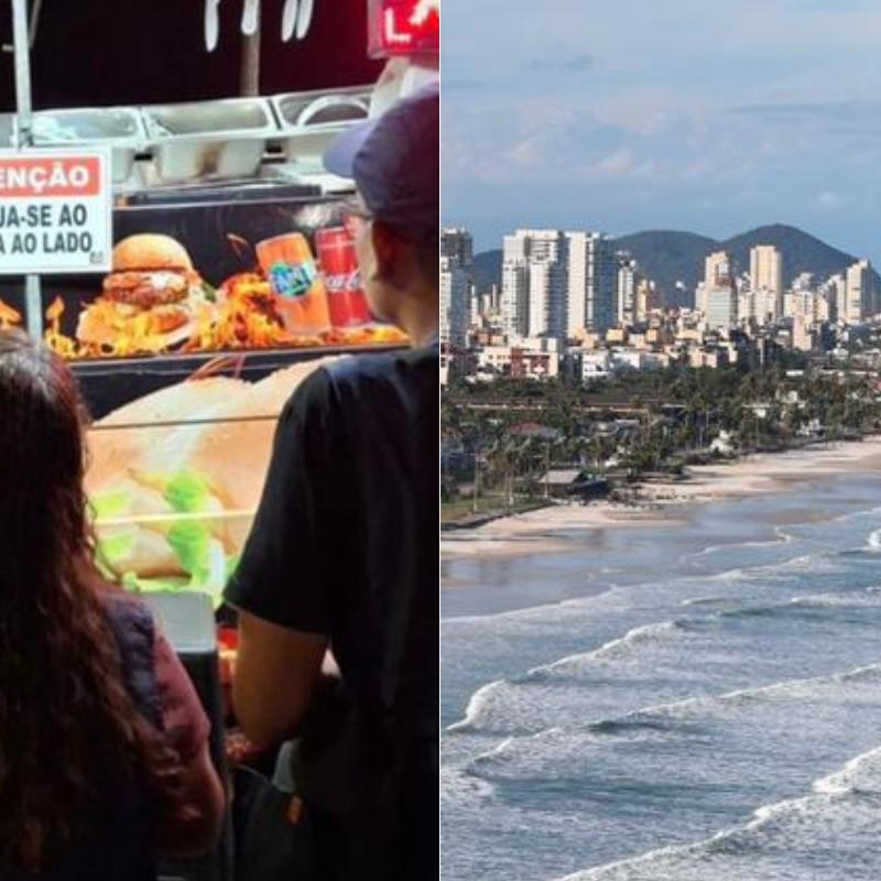 Oito autuações ocorreram após fiscalização em food trucks na Praia da Enseada, em Guarujá