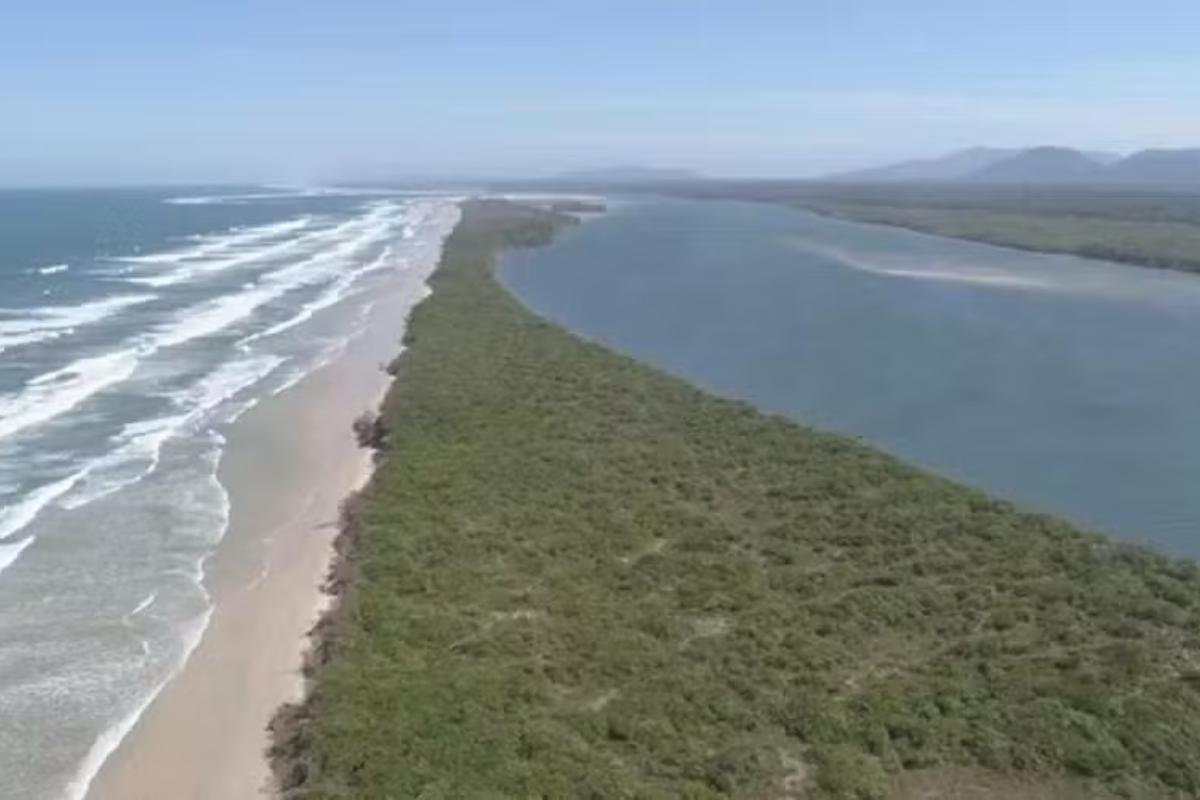 Fenômeno no Estreito do Melão, em Cananéia, tende a isolar parte da Ilha do Cardoso