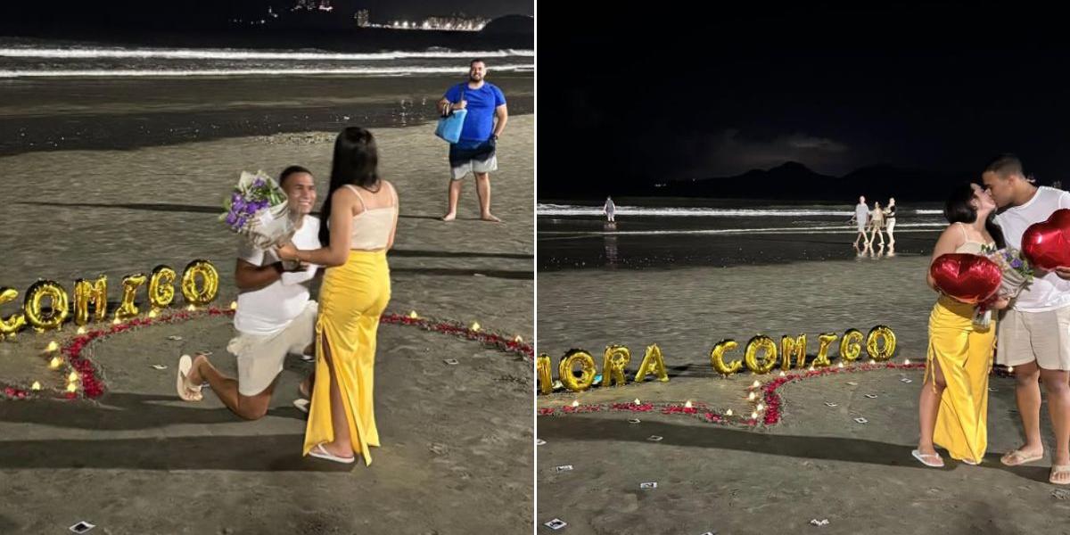 Adriano procurou inspiração na Internet para surpreender a amada em Santos