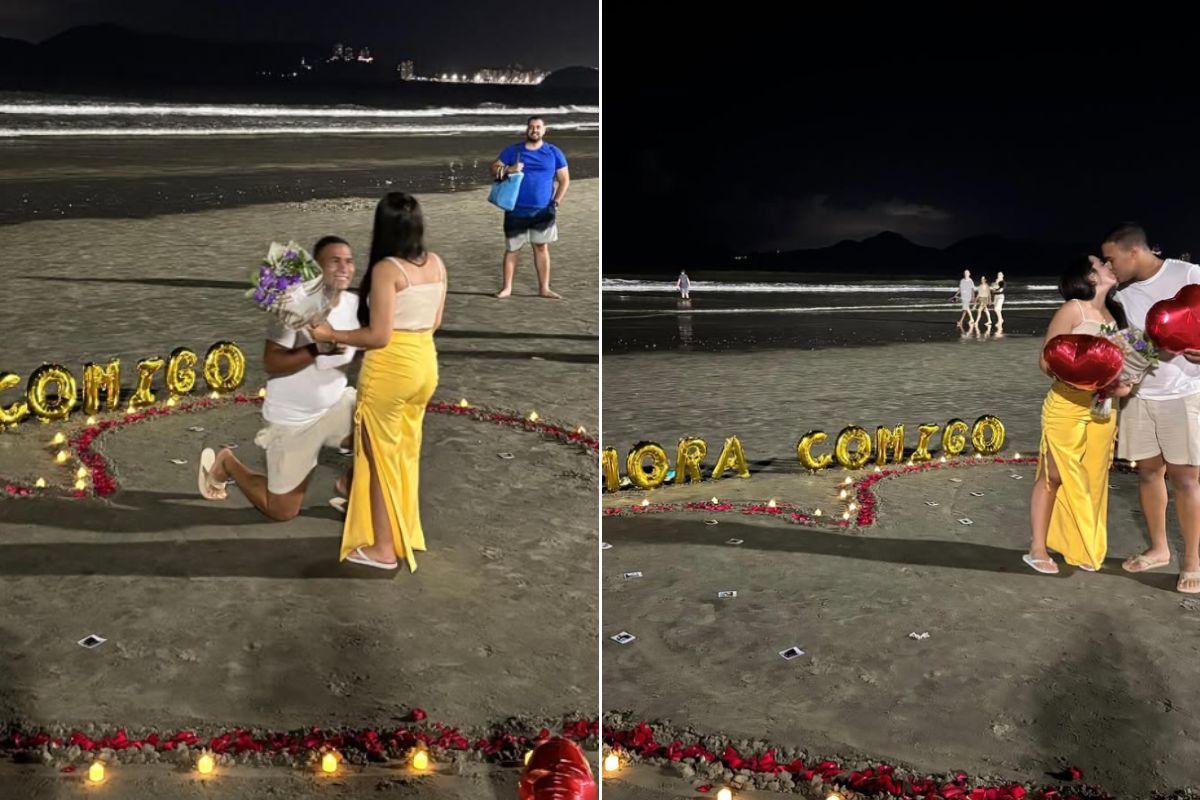 Adriano procurou inspiração na Internet para surpreender a amada em Santos