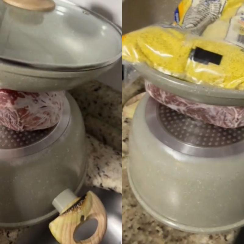 Panelas de alumínio ou cobre são bons condutores térmicos e ajudam a equalizar a temperatura mais rapidamente