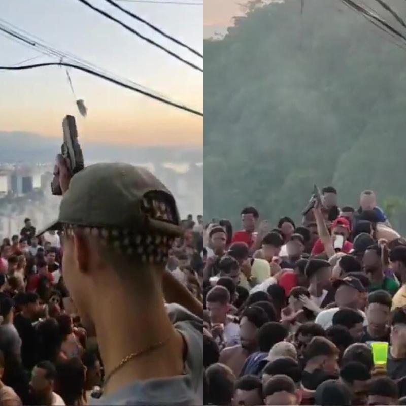 Imagens mostram armas em meio à multidão