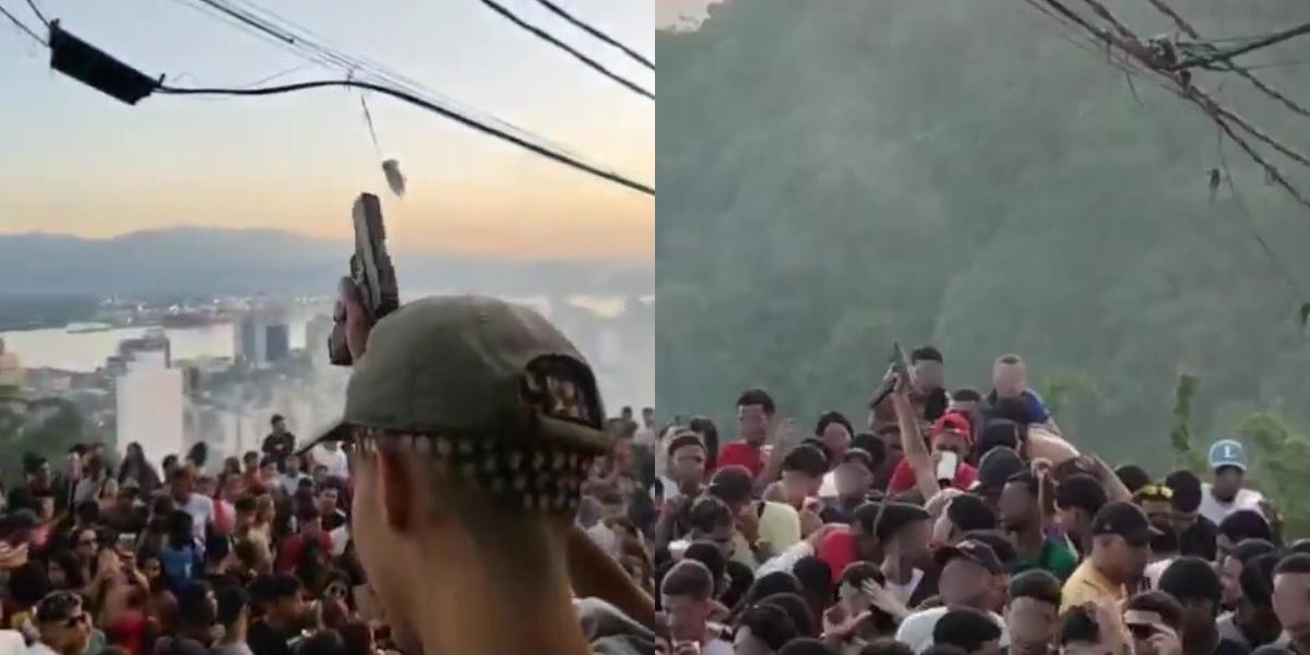 Imagens mostram armas em meio à multidão