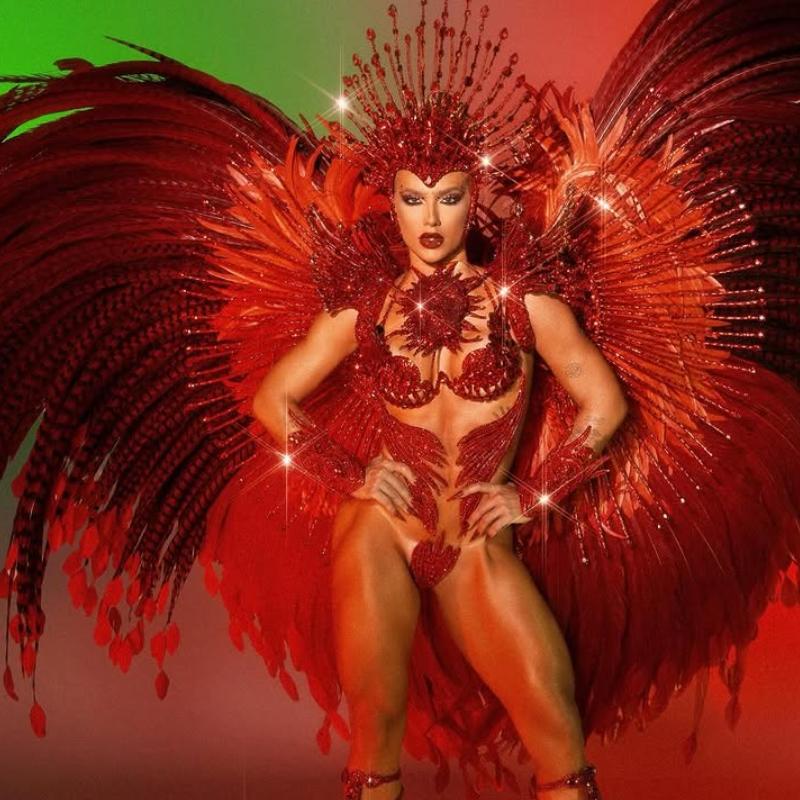 Em seu perfil no Instagram, Virginia compartilhou na manhã desta quarta-feira os detalhes de sua preparação para acompanhar a apuração do carnaval do Rio 2026