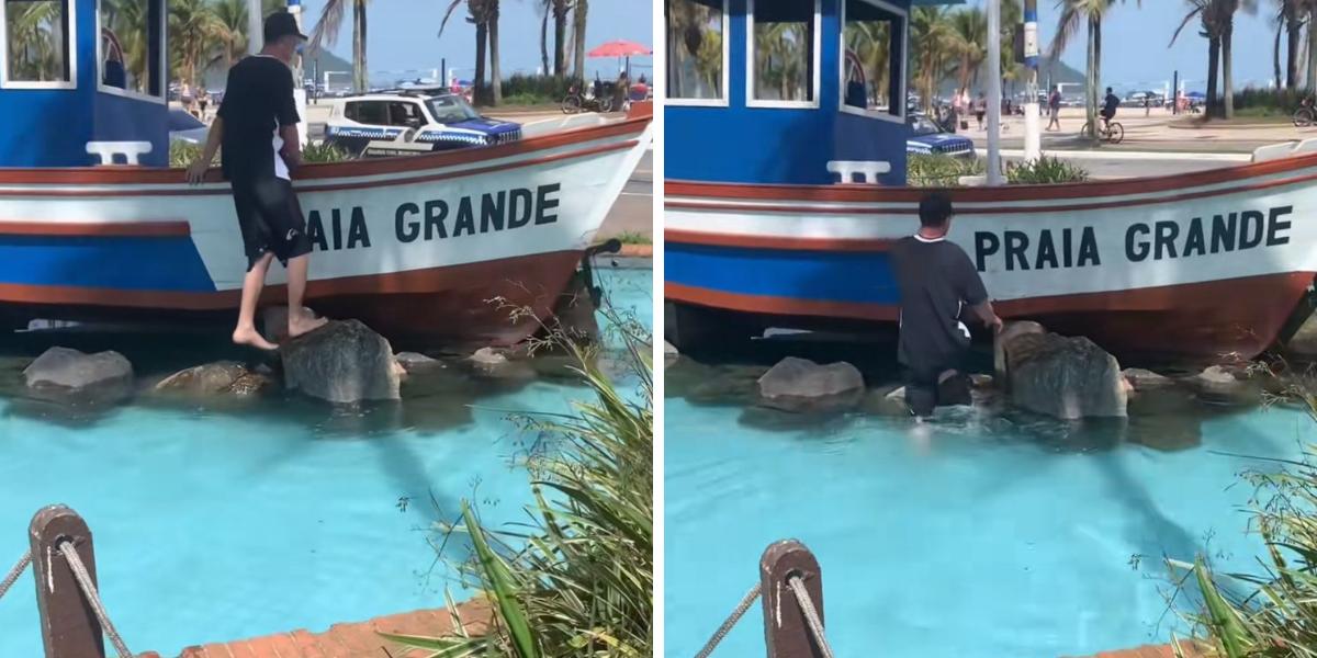 A gravação foi feita na Praça Lions, conhecida popularmente como ‘Praça do Barquinho’