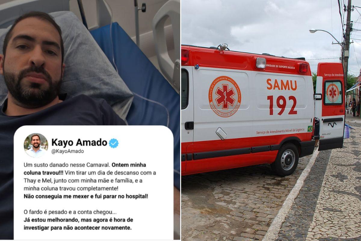 Kayo Amado precisou acionar o SAMU, ao travar a coluna na última quarta-feira  (19)