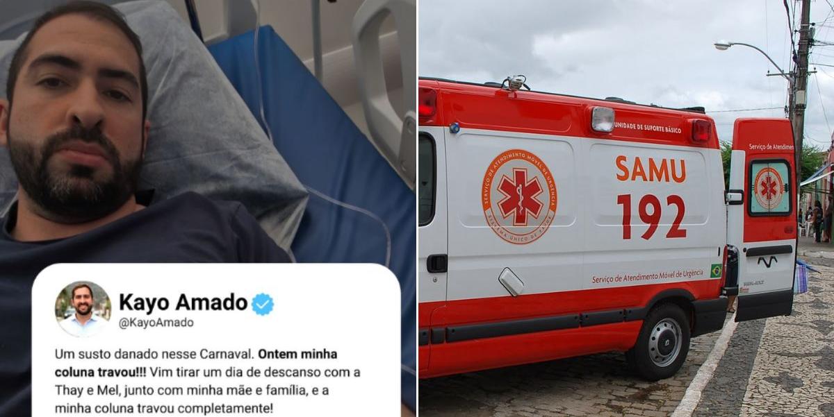 Kayo Amado precisou acionar o SAMU, ao travar a coluna na última quarta-feira  (19)